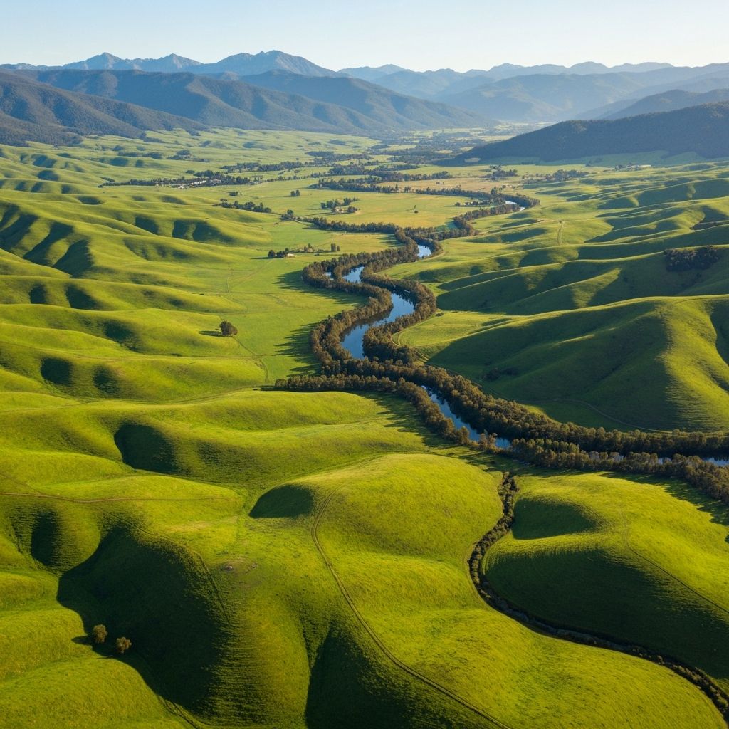 Aerial view of the Kiewa Valley, home of the Tangambalanga General Store